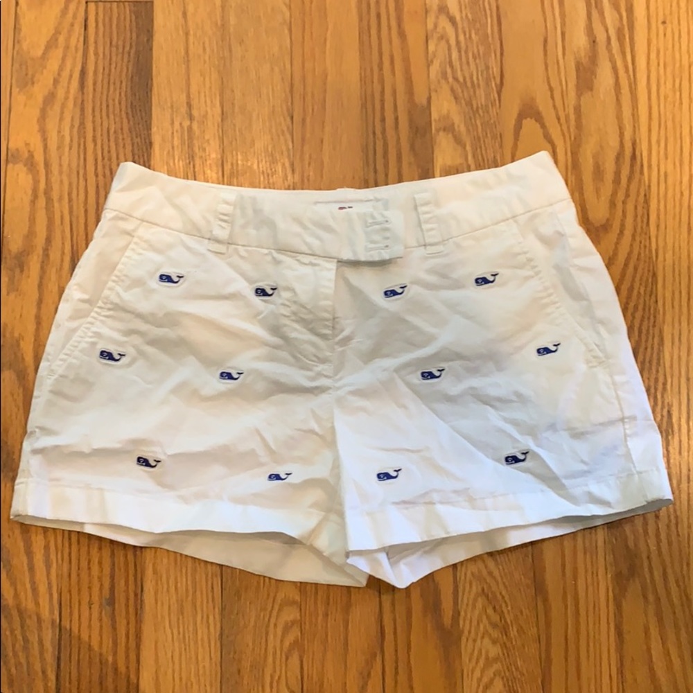 Classic White Vineyard Vines Whale Print Shorts